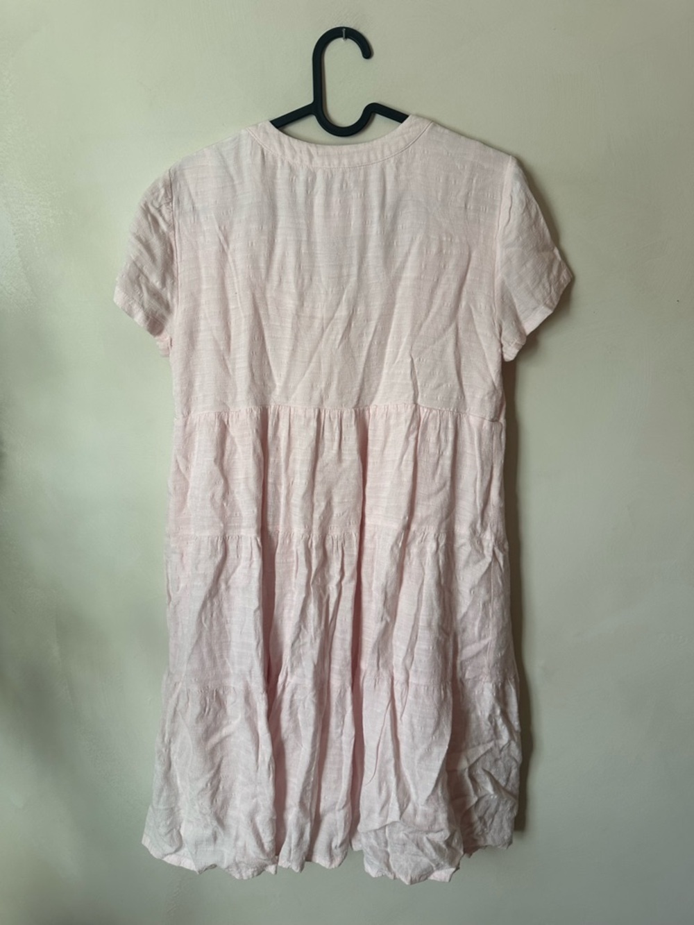 Anthropologie Maeve Tania Sacha Tiered Tunic Mini Short Sleeve Dress Pink Sz XS - Picture 2 of 5